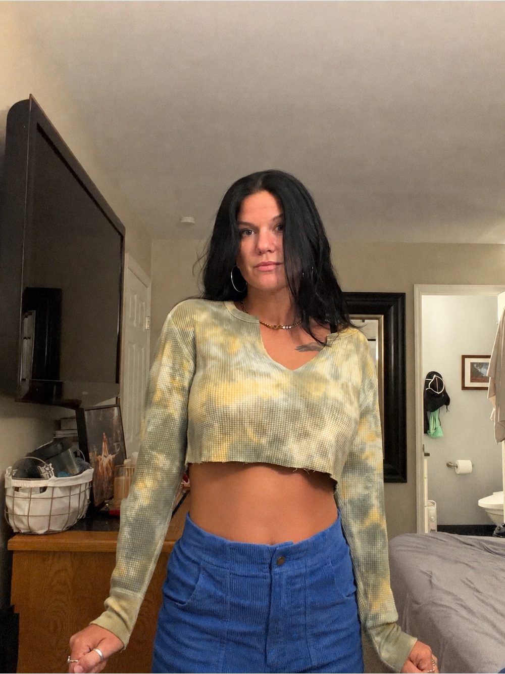BDG Urban Outfitters Tie Dye Thermal Crop Top XS